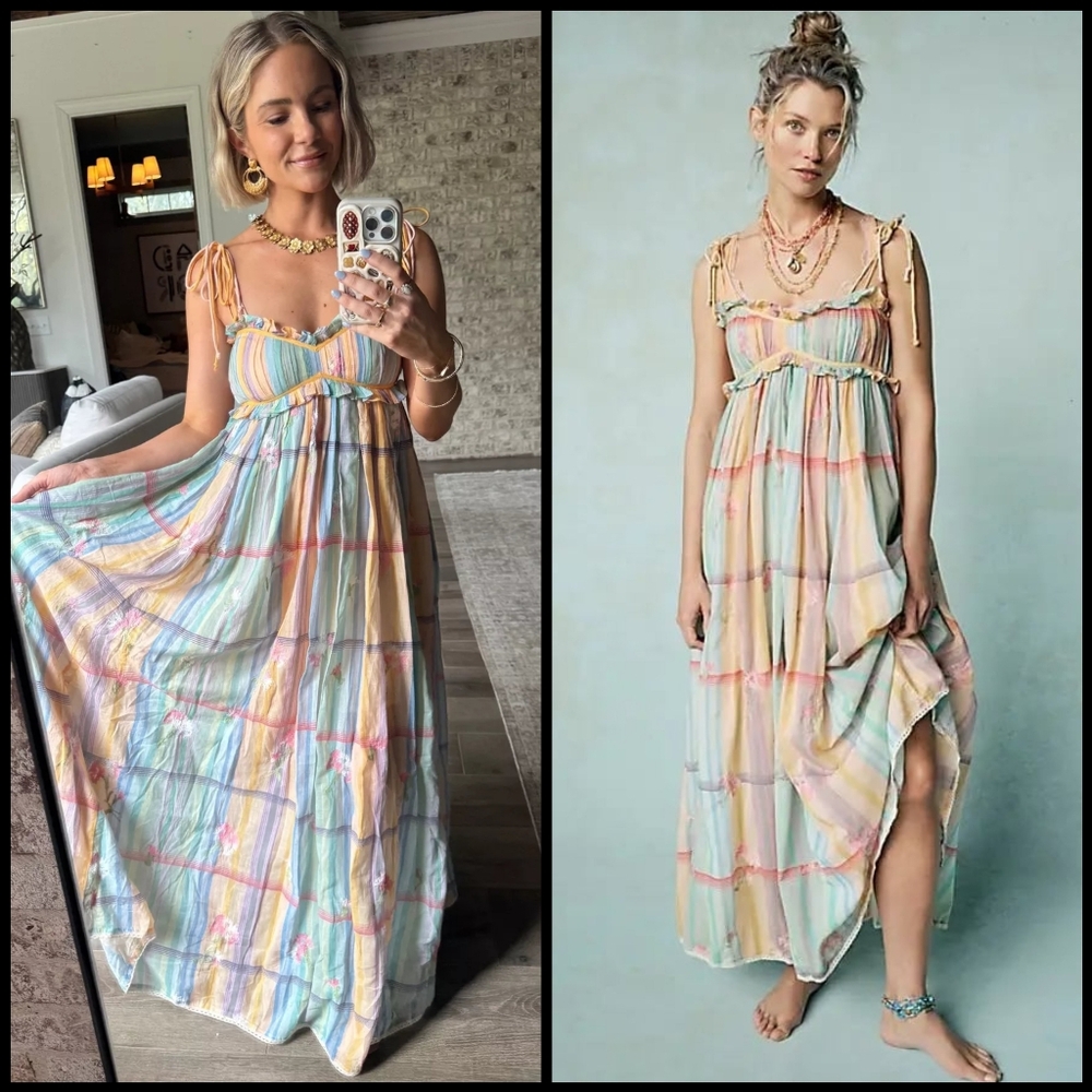 Free People Pastel Striped Maxi Dress